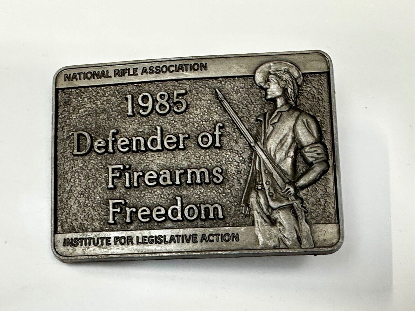 1985 Defender of Firearms Freedom Vintage NRA ILA Belt Buckle
