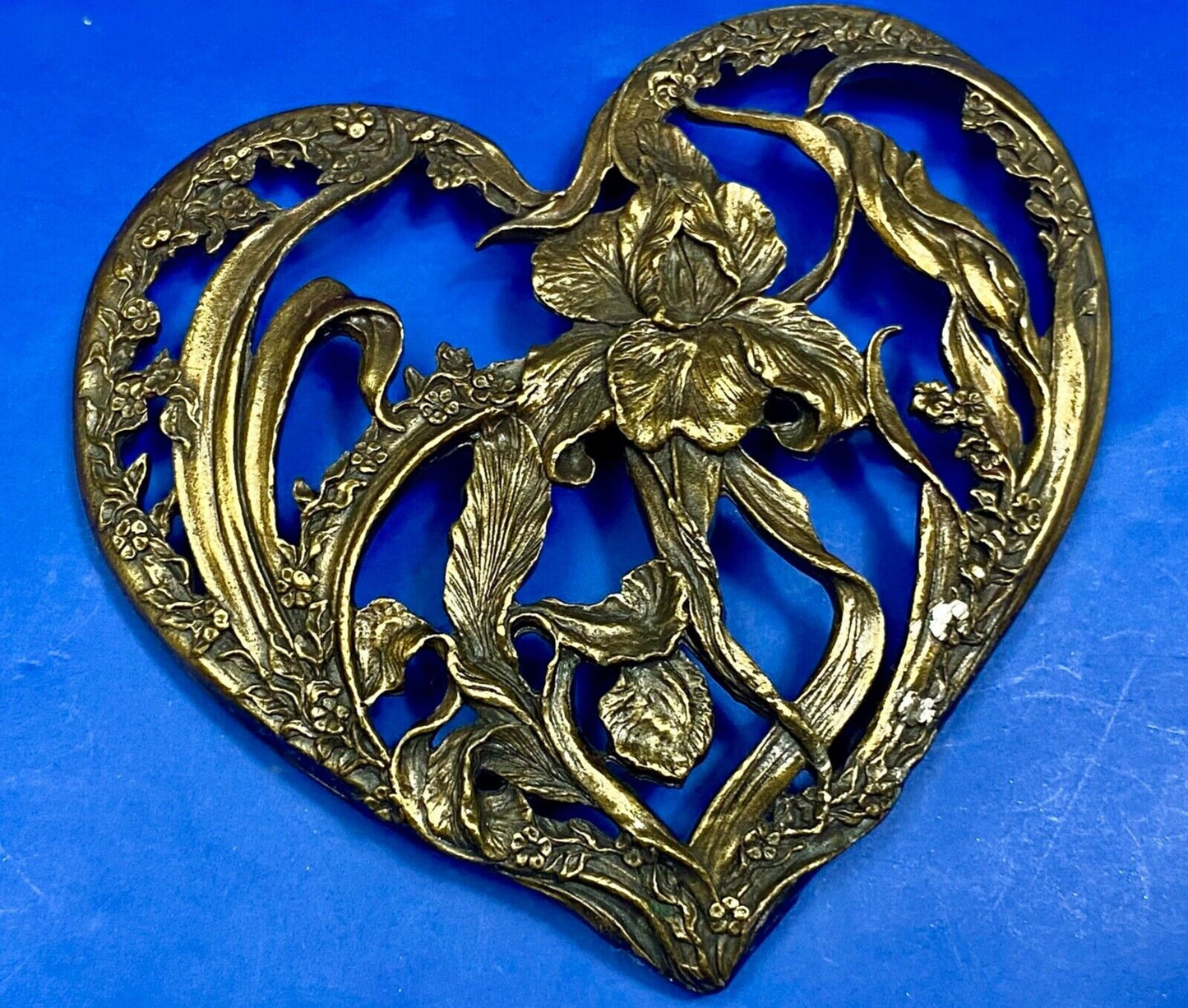 1989 Rawcliffe Pewter Lillie Heart Shape Potpourri Lid Pc 2912