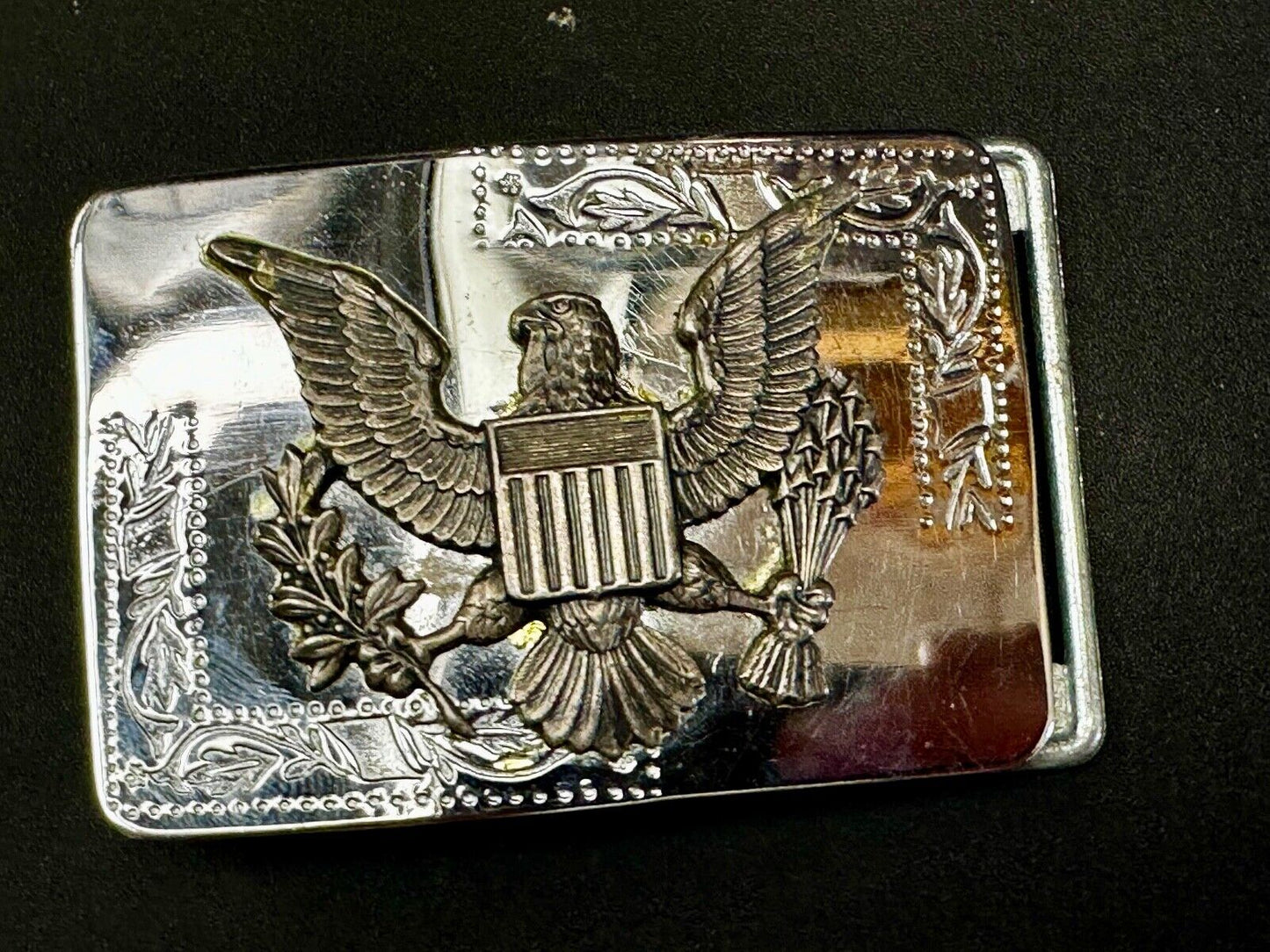 The Great Seal of the USA Vintage Reflective two tone Belt Buckle - See Hallmark