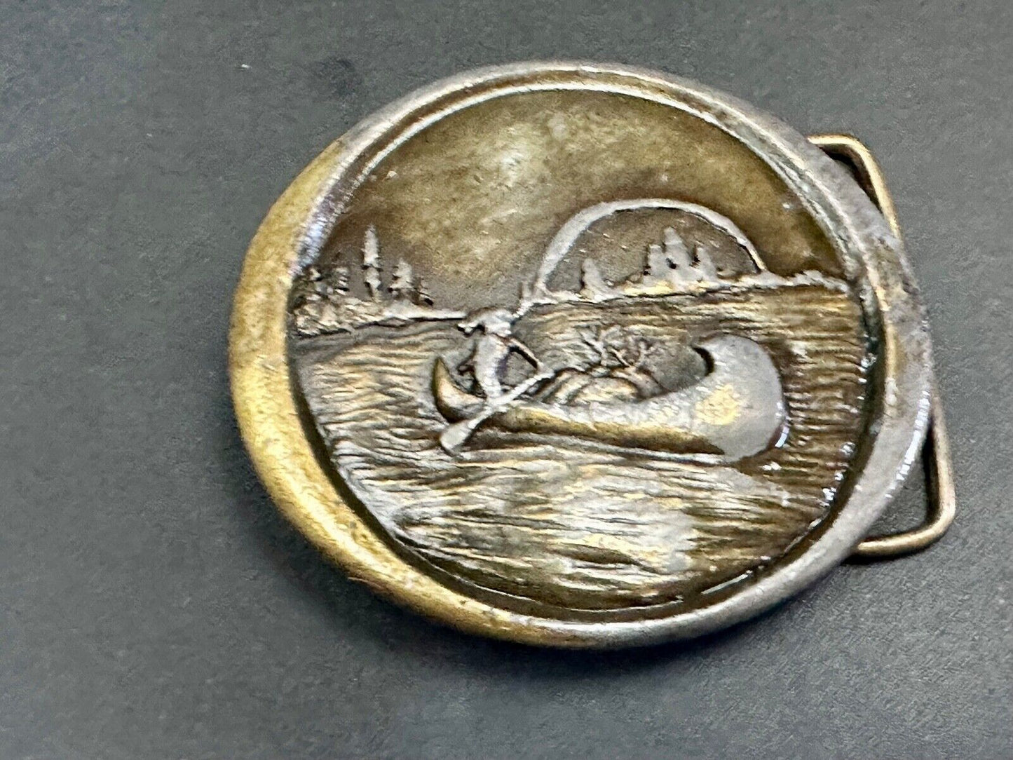 Vintage 1976 Native American Indian, Indiana Metal Craft belt buckle W-99