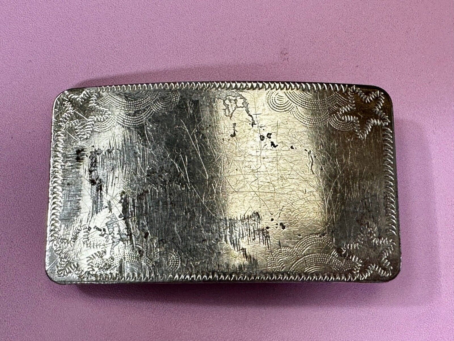 Vintage Engraved Silver Tone Belt Buckle For Craft Project Or To Wear!