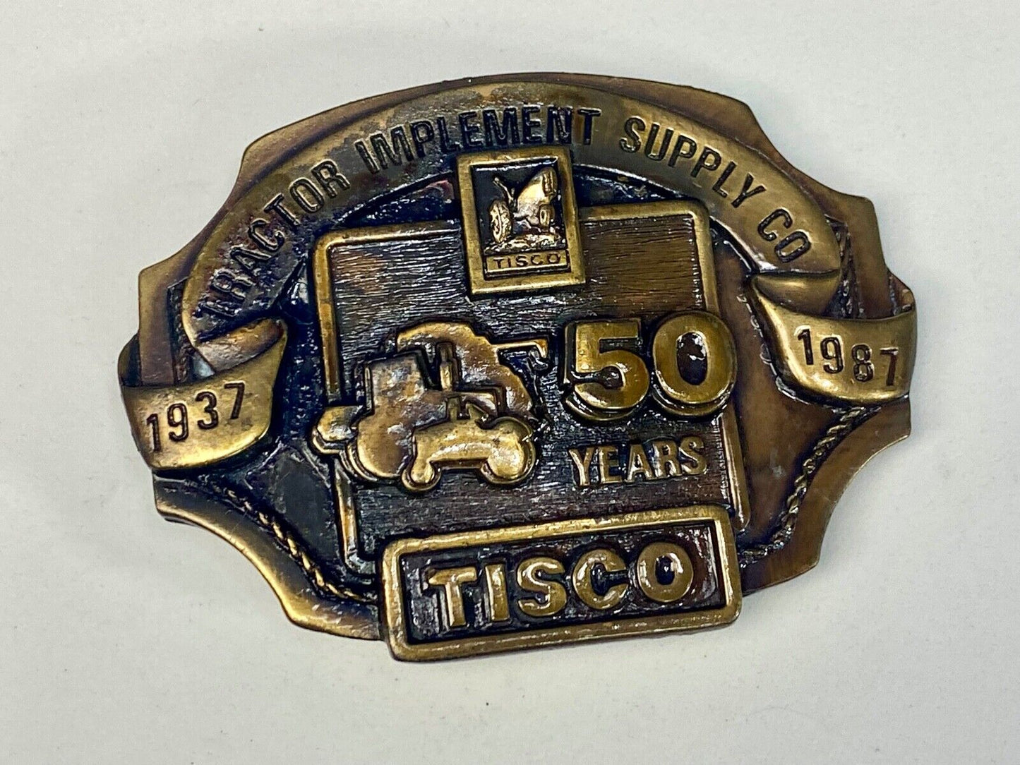Tisco Tractor Implement Supply Agriculture Farm Farming. 50 Year Belt Buckle