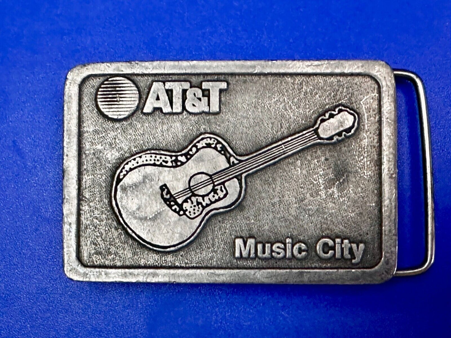 AT&T Nashville Music City Communications Acoustic Guitar Pickers Belt Buckle