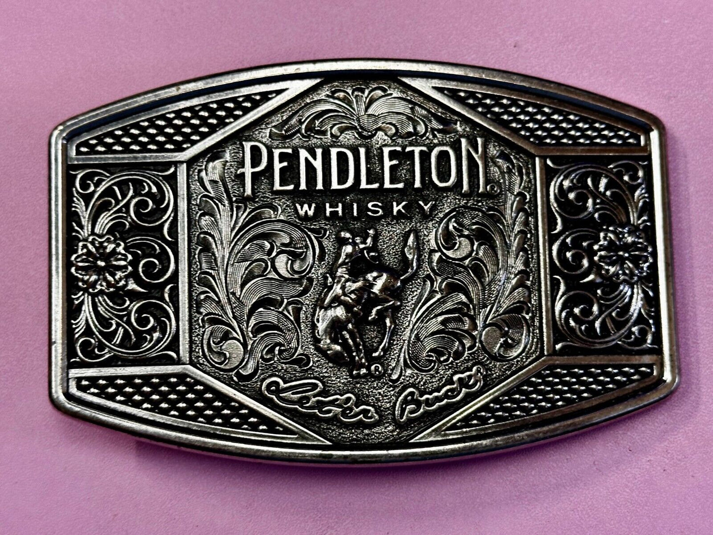 2022 Pendleton Whiskey Leter Buck Rodeo Cowboys Montana Silversmiths Belt Buckle
