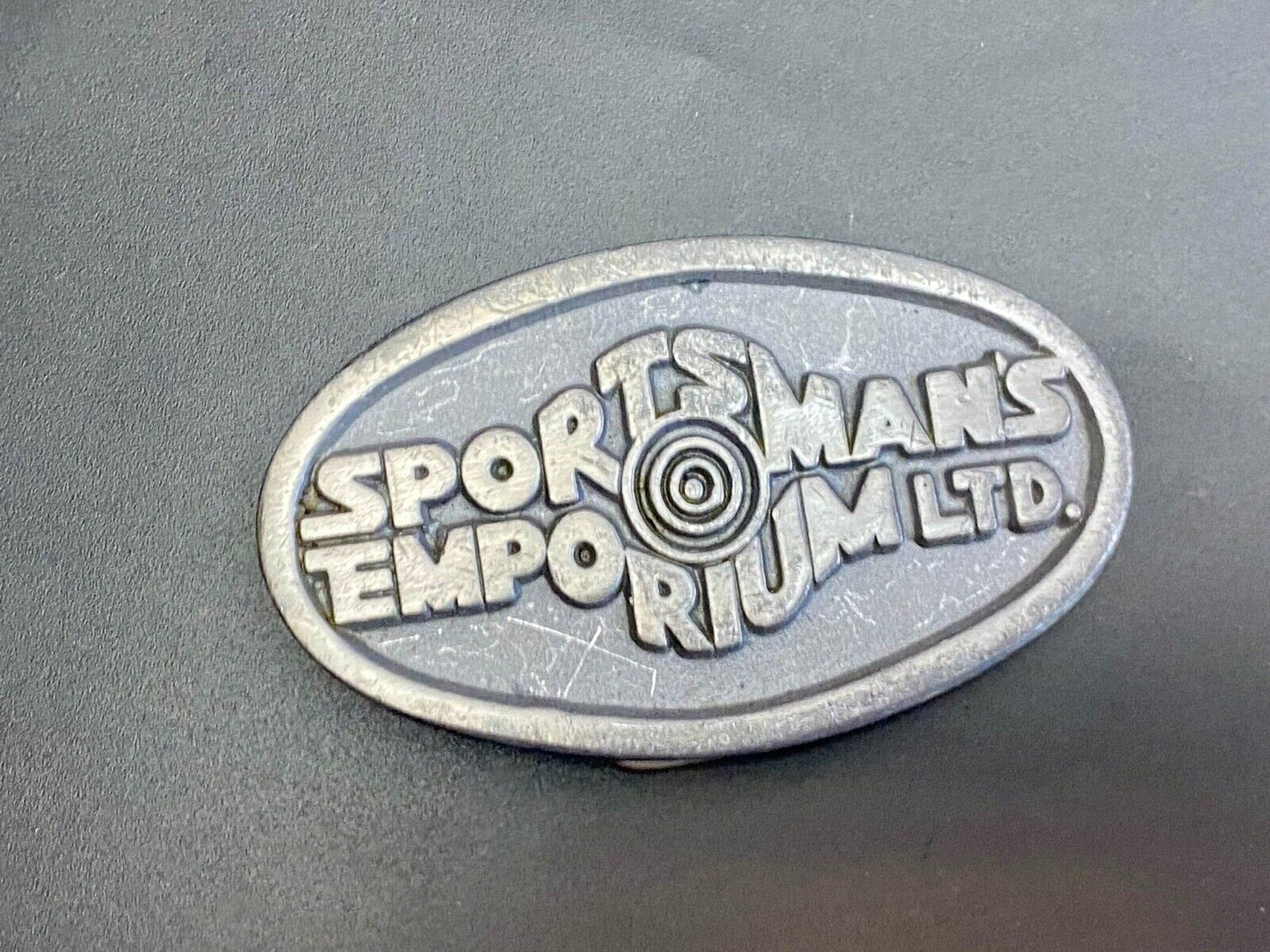 Vintage 70'S Sportsman's Emporium Ltd Advertisement Company Promo Belt Buckle