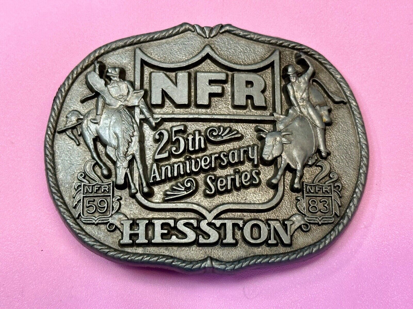 1993 Hesston National Finals Rodeo NFR 25th year celebration Belt Buckle