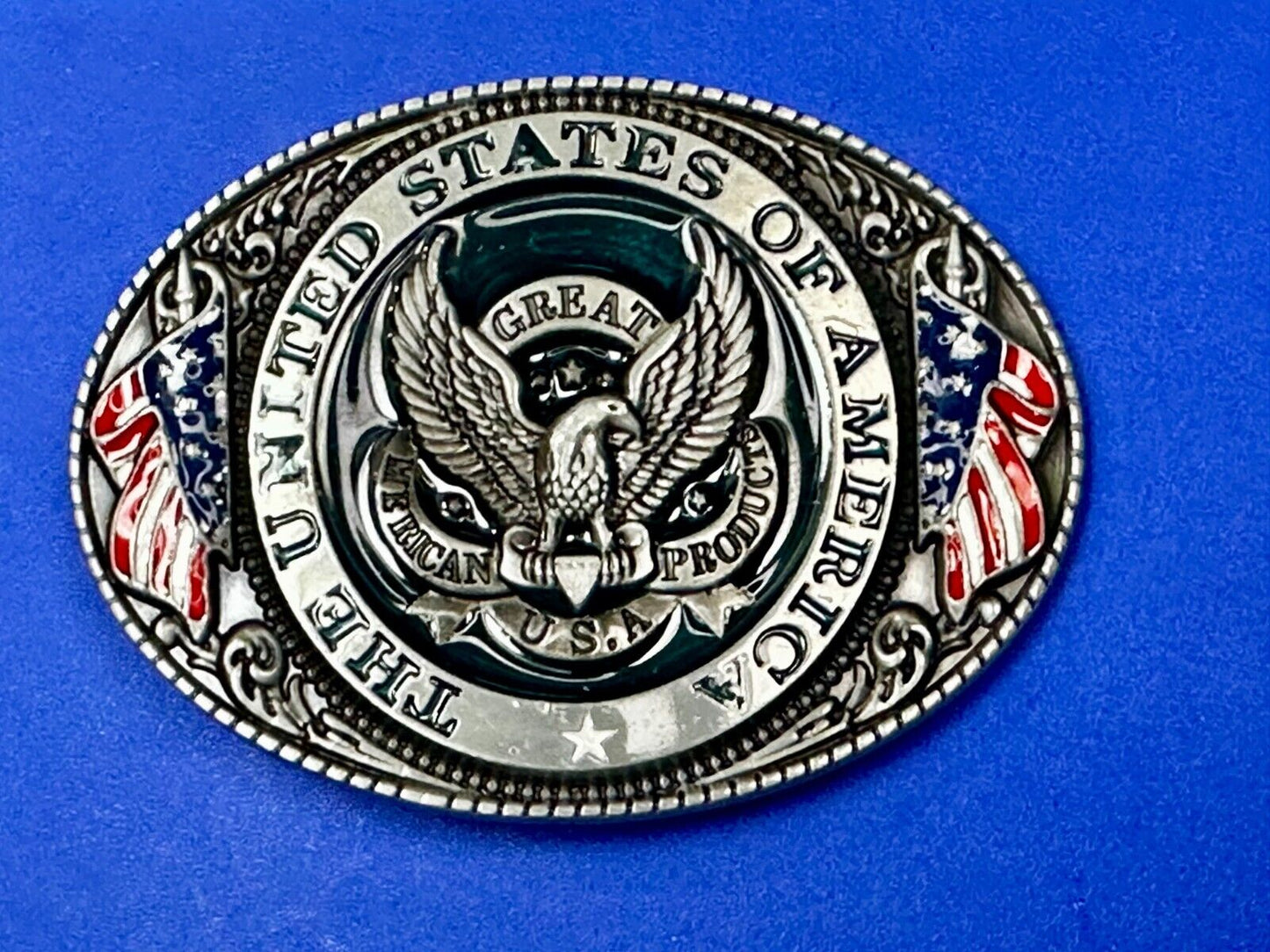 The United States of America Patriots Eagle US Flag Emblem Belt Buckle