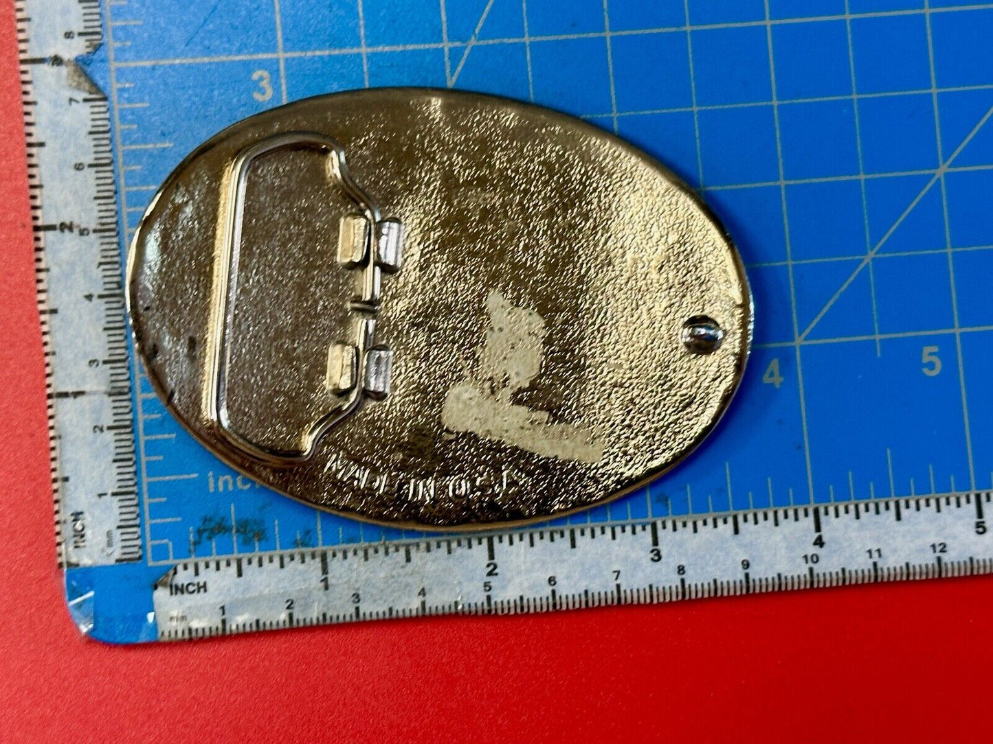 The great state of TEXAS - Tx Star Flag - Silver tone vintage belt buckle