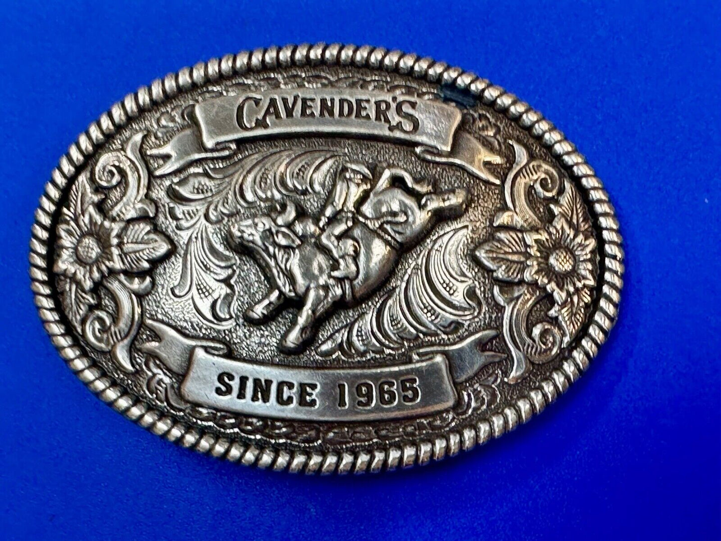 Vintage Cavender's Western Wear Cavenders Cowboy Belt Buckle “Since 1965”