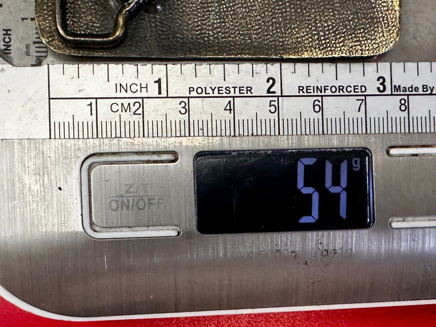 TOUGHSKINS JEANS Company Advertisement Brass Tone Vintage Belt Buckle