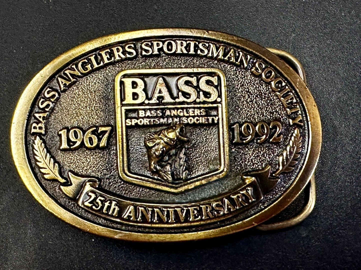 1992 Bass Anglers Sportsman Society Club 25th Anniversary Fishing Belt Buckle