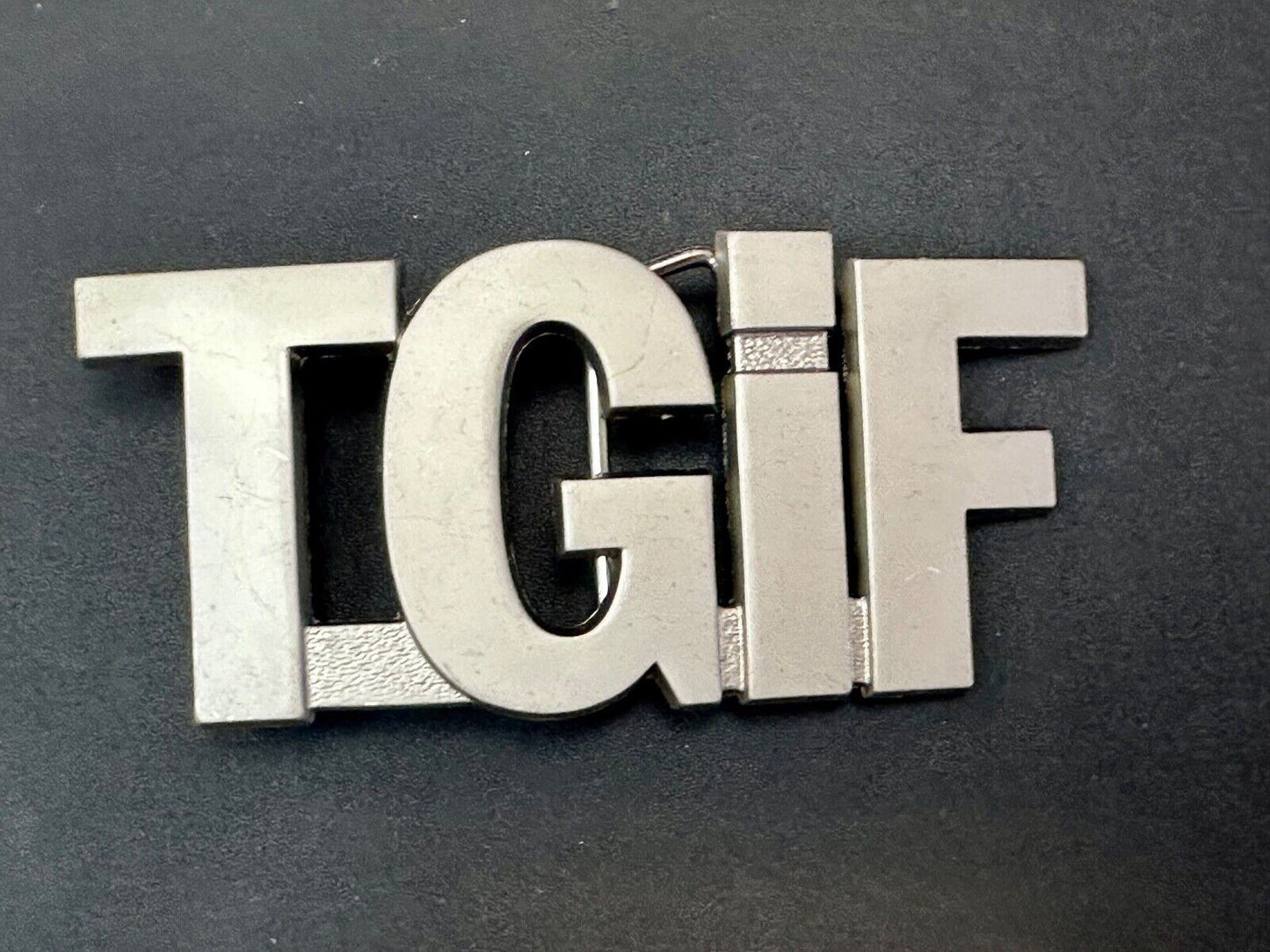 Thank God its Friday - TGIF block letter Novelty Statement belt buckle