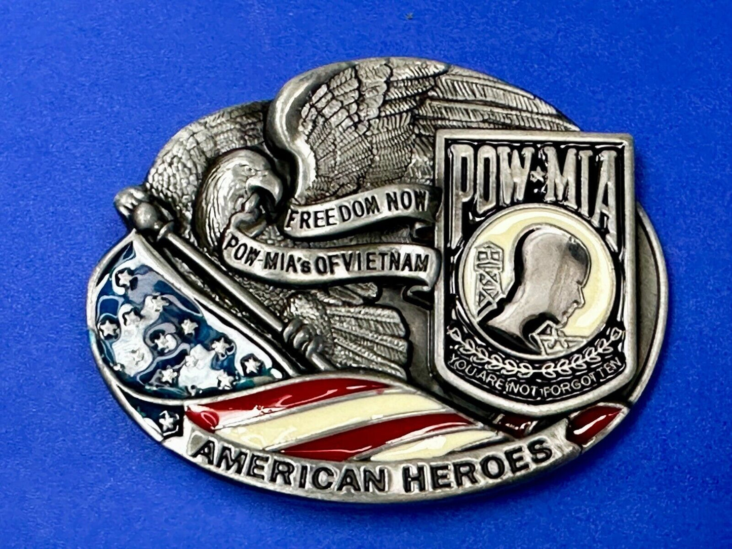 Americas Heroes Freedom Now POW MIA Prisoners of war MIA in Vietnam Belt Buckle