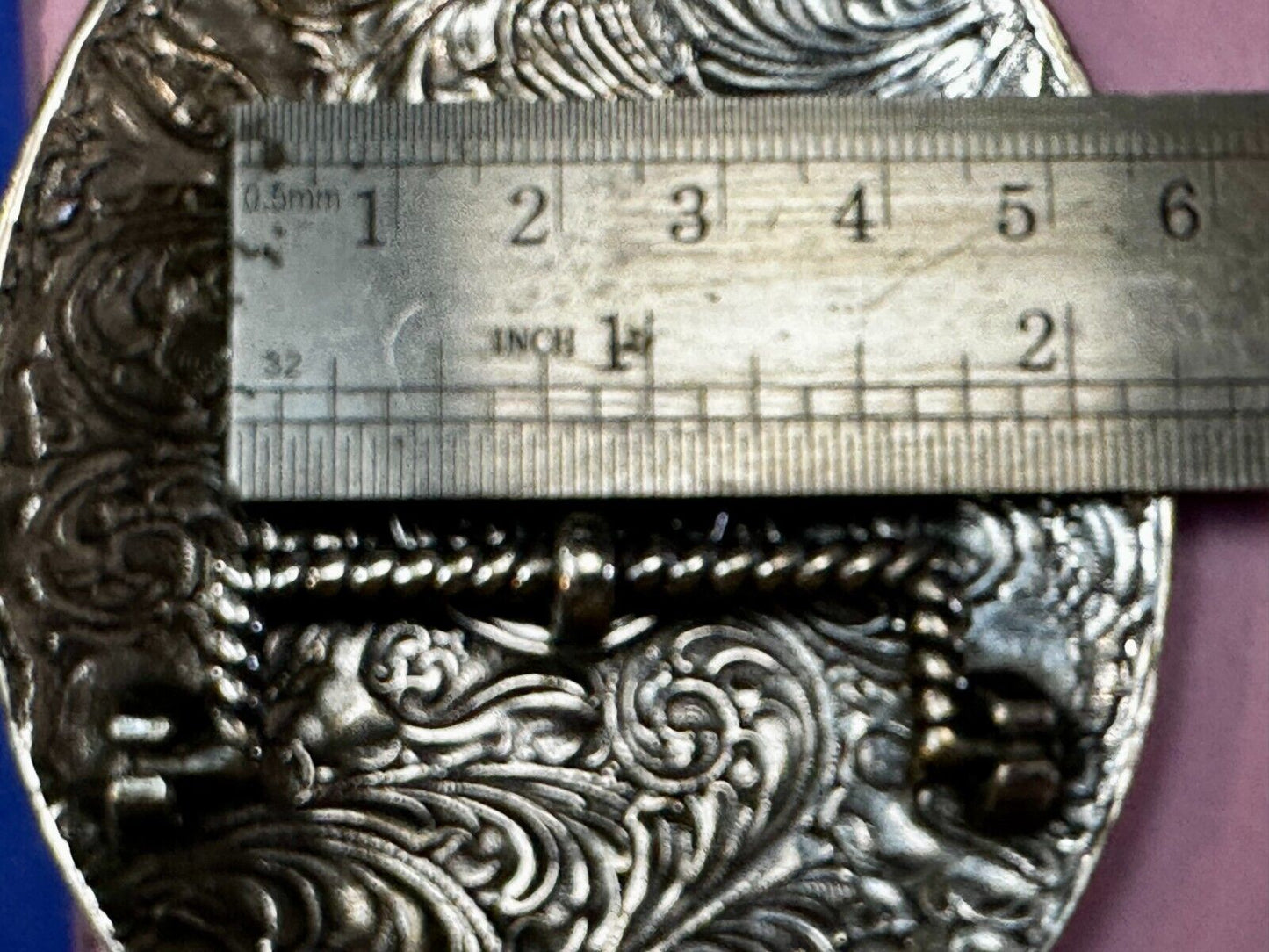 Abstract Rodeo Bull Cow Steer Ornate Two Tone Western Belt Buckle by Crumrine
