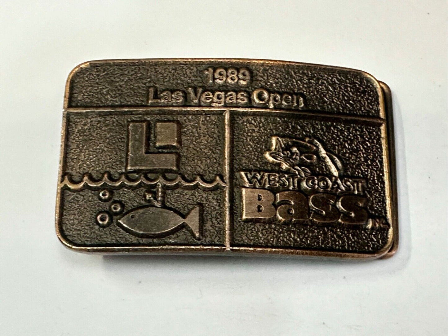 BASS 1989 Las Vegas Open Anglers Sportsman Society Sport Fishing Belt Buckle