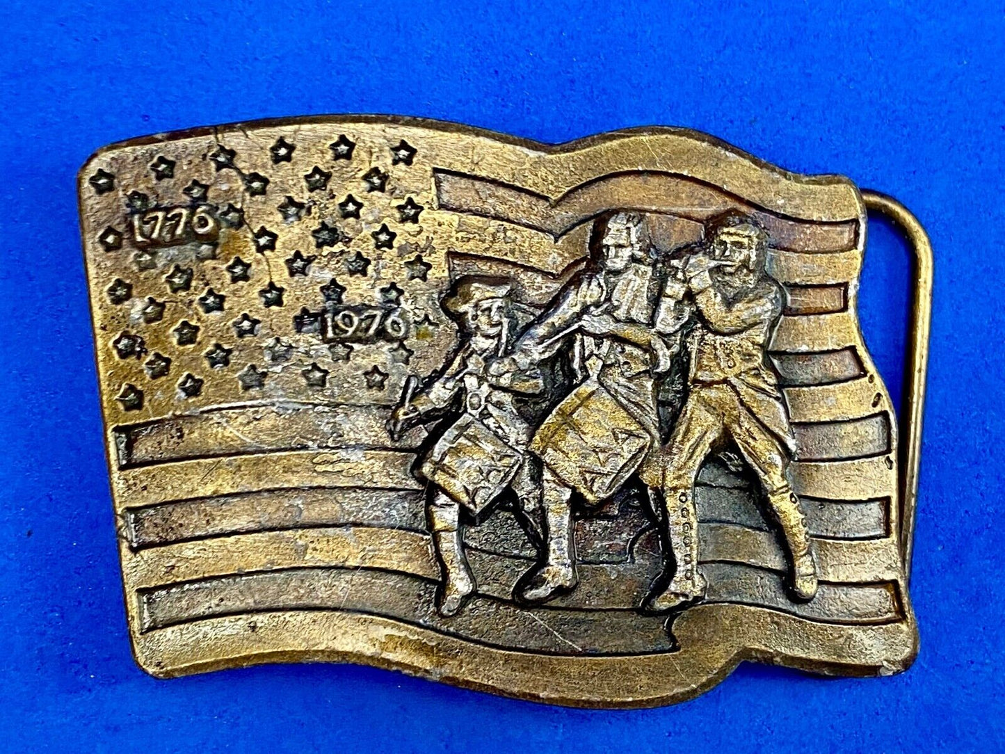 1976 - USA America 200th Anniversary Fife & Drum Corps Artisan Belt Buckle