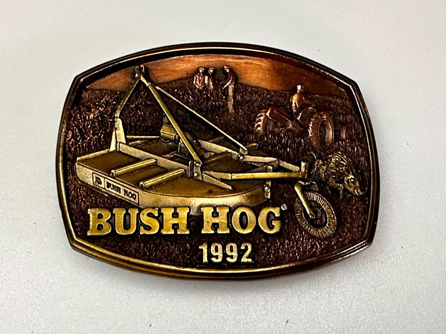 1992 Bush Hog The Legend Agriculture Machine Co. Commemorative Belt Buckle