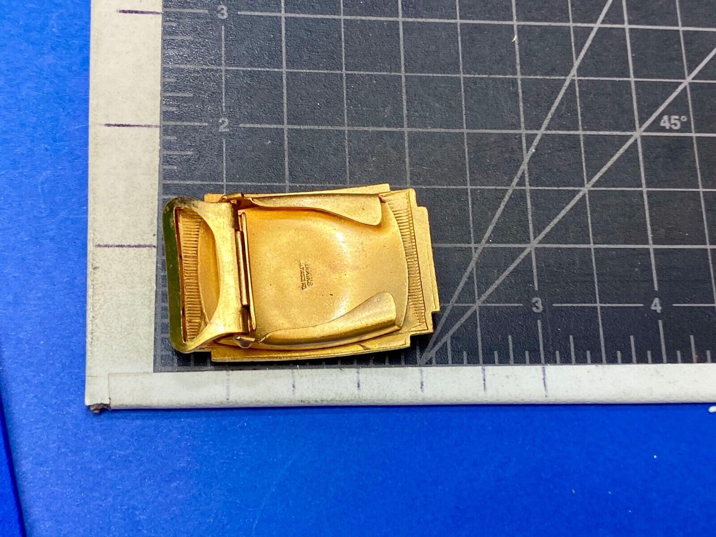 1930's CITY picture & words, Gold and Black color formal belt buckle by Jenkins