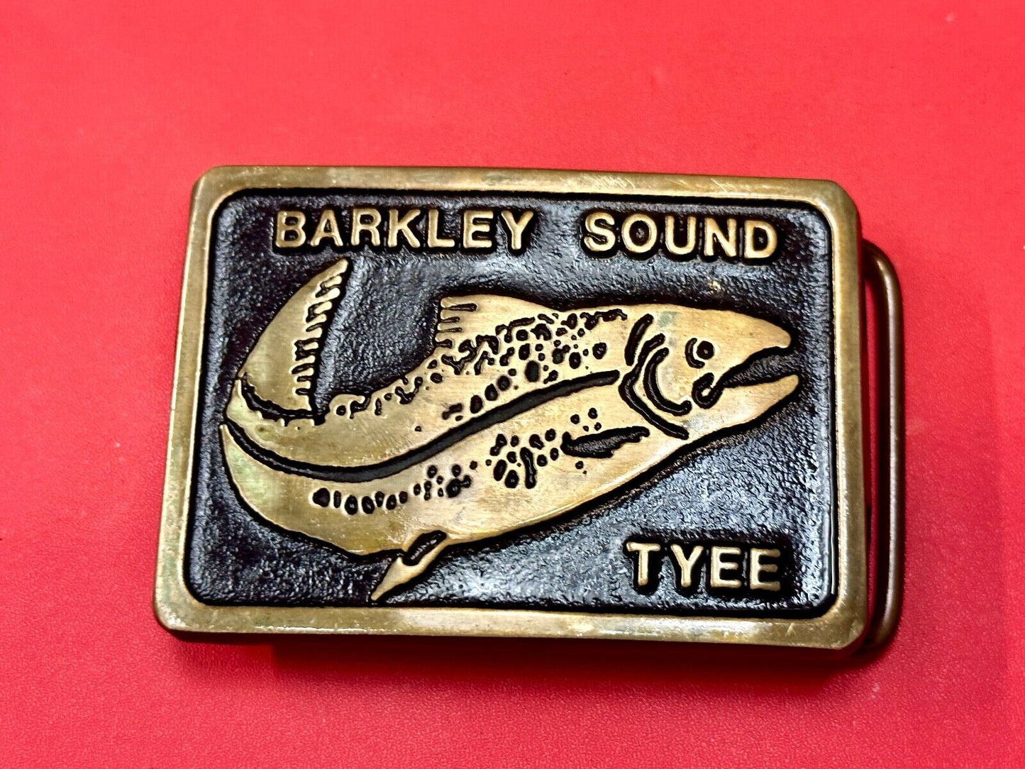 Barkley Sound Tree Fishing Fish Solid Bronze Sandcast belt buckle Rainbow Medals