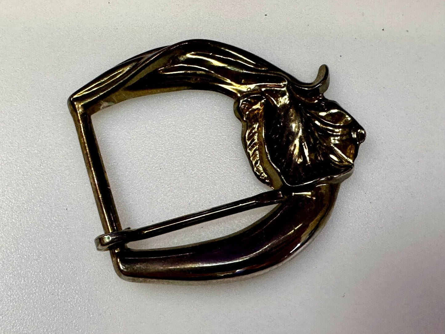 Thick Figural Flower Theme - Vintage Gold Tone Replacement Dress Belt Buckle