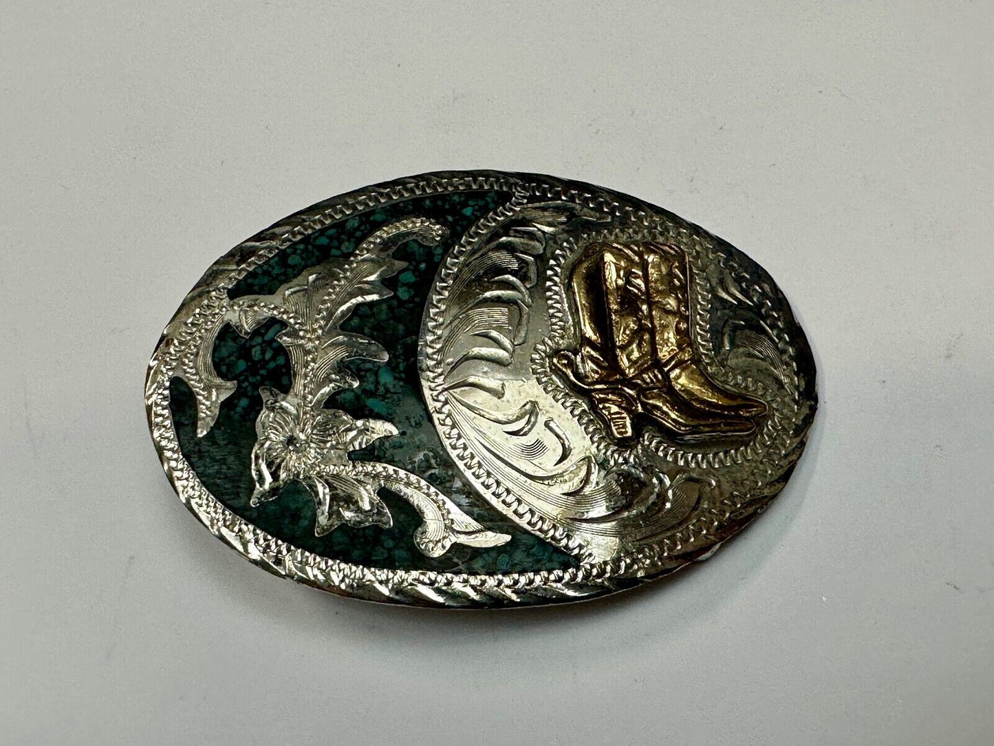 Beautiful Alpaca Mexico Vintage Cowboy Boots Western ornate Vintage belt buckle