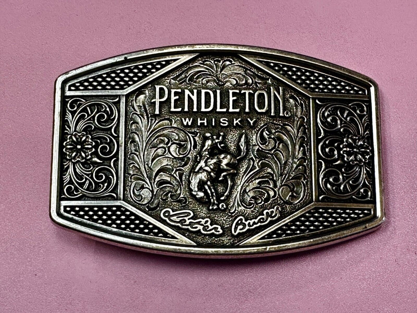 2022 Pendleton Whiskey Let'er Buck Rodeo Cowboy Montana Silversmiths Belt Buckle