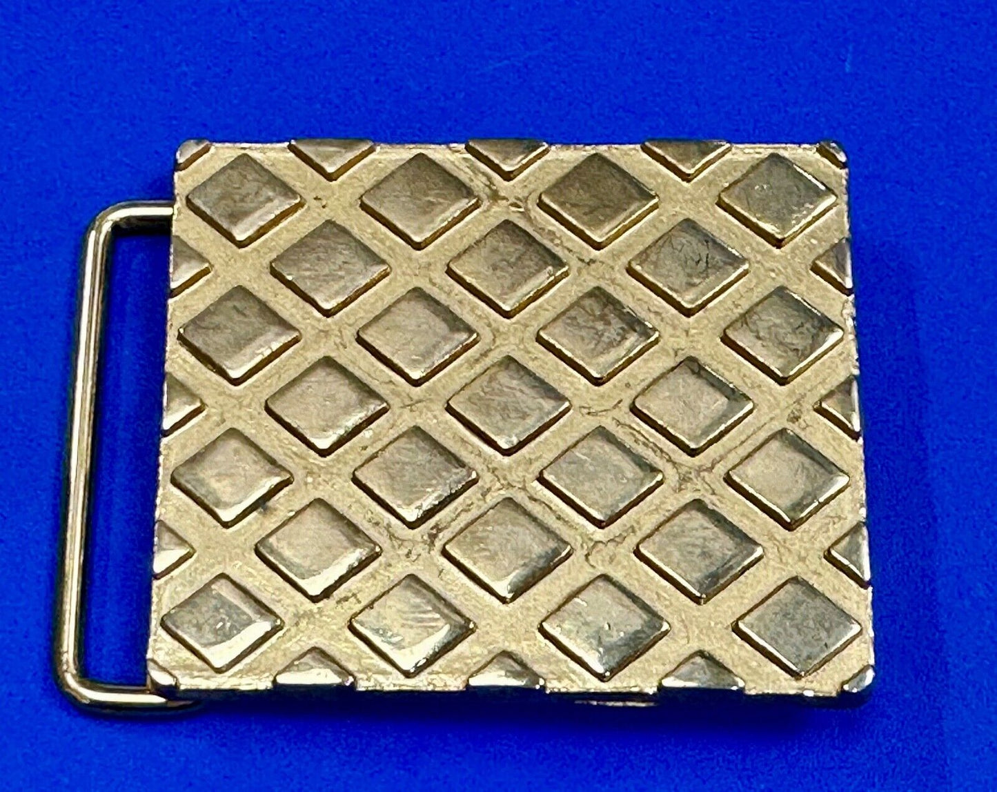 Vintage gold tone weave pattern formal replacement dress belt buckle