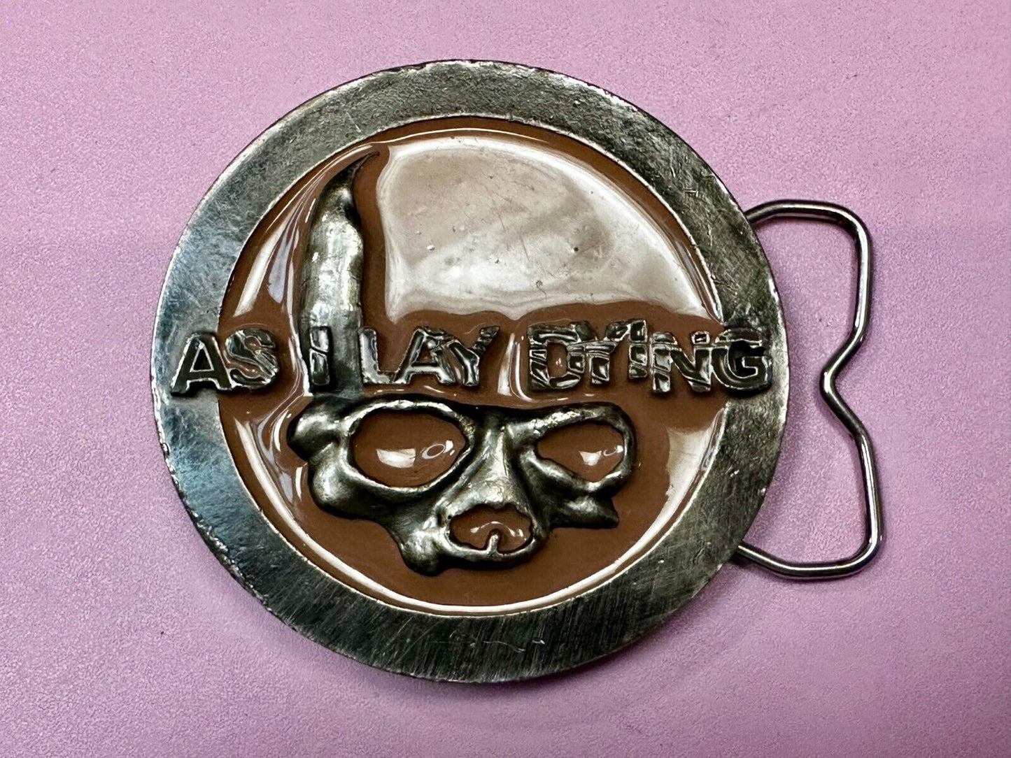 2005 As I Lay Dying Heavy Metal Rock Band Round Skull Music Belt Buckle