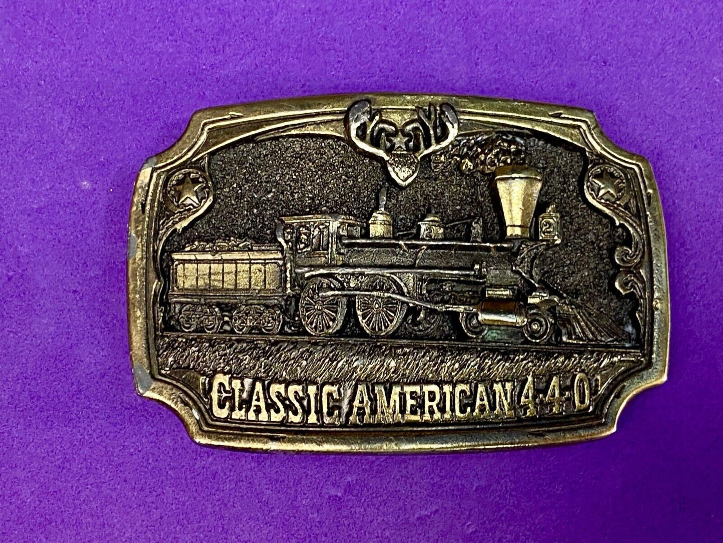 Vintage 1983 Classic American 440 Train Railroad Great American Belt Buckle