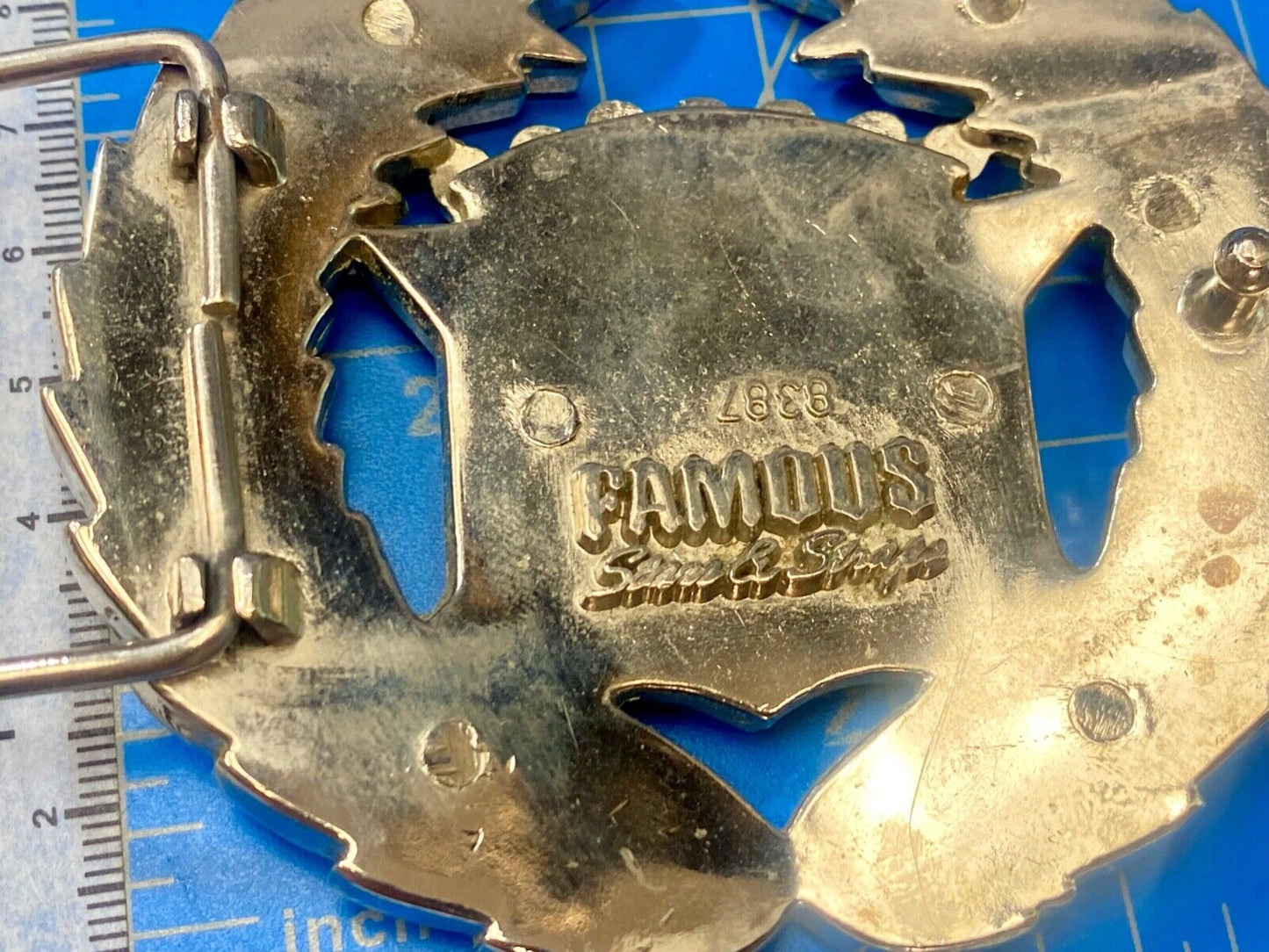 Vintage Cadillac Emblem Flag Large Belt Buckle by Famous Stars and Straps
