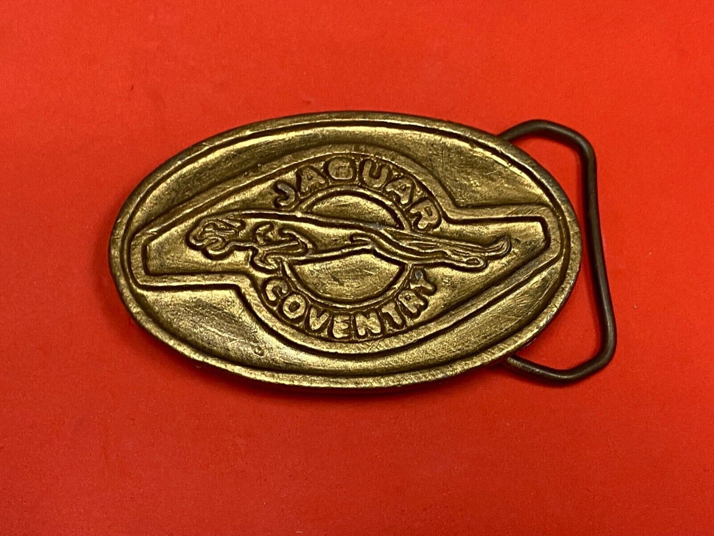 Sytner Jaguar Coventry Car Auto Collectors Dealers Vintage Brass Belt Buckle