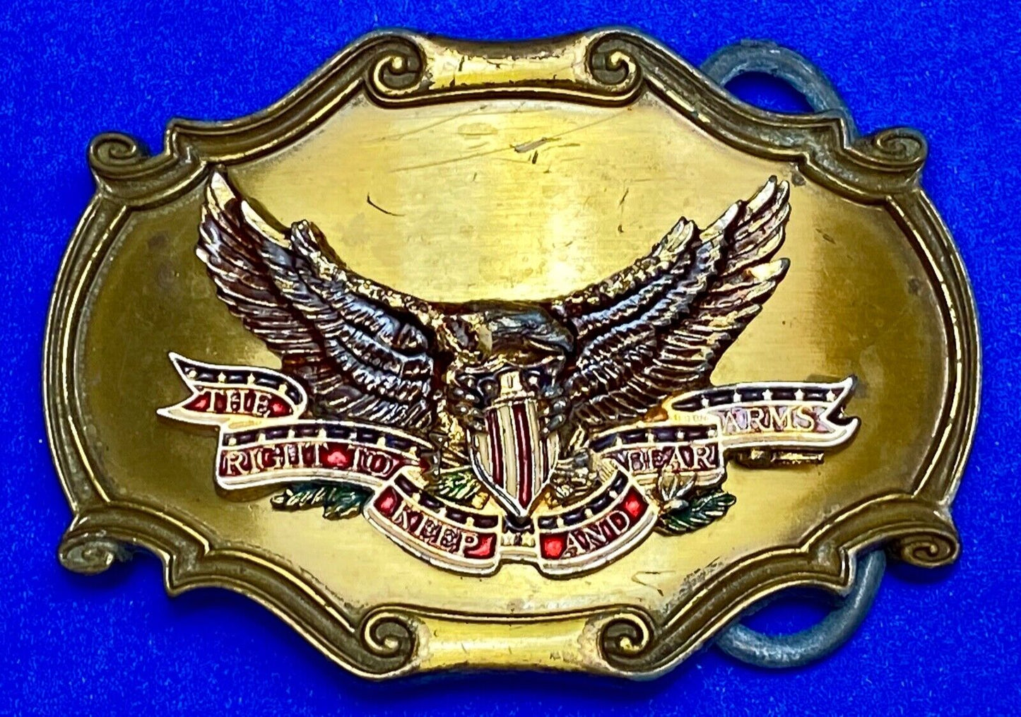 The Right to Keep and Bear Arms Vintage 1978 second amendment Eagle belt buckle