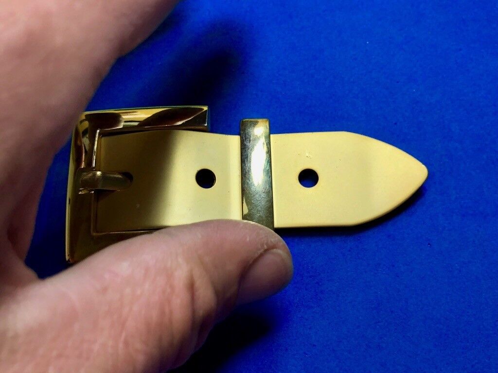 Vintage 2 piece Dress Brass Tone? Belt Buckle