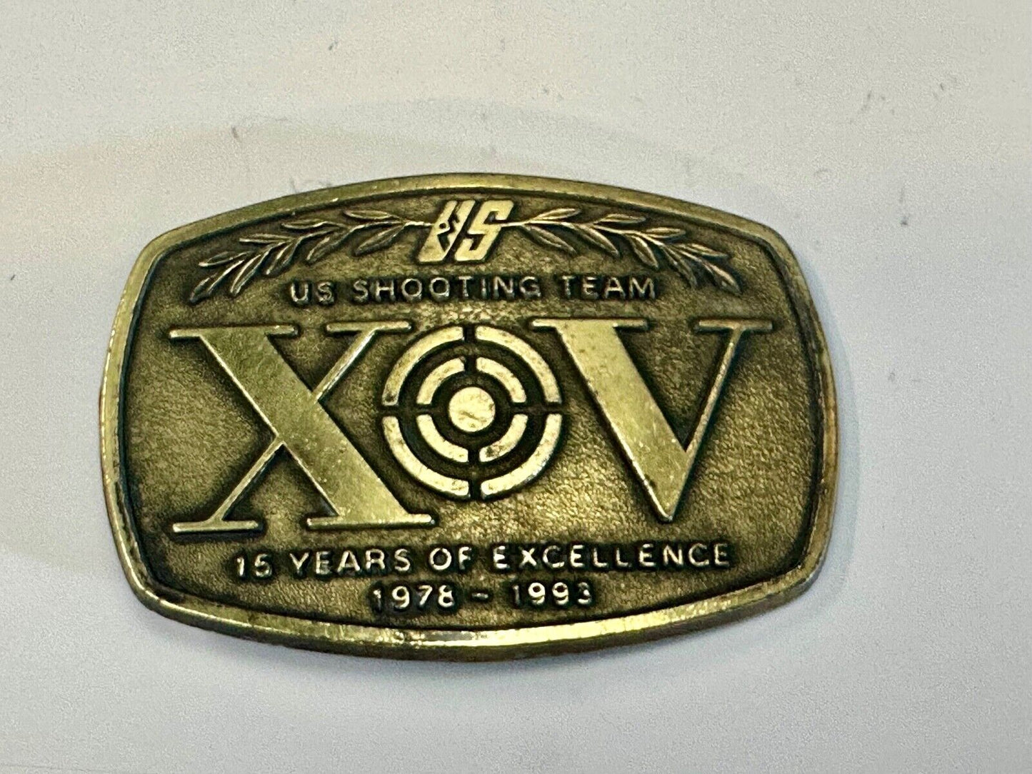 Vintage 1993 US Shooting Team 15 Years of Excellence Team USA Belt Buckle