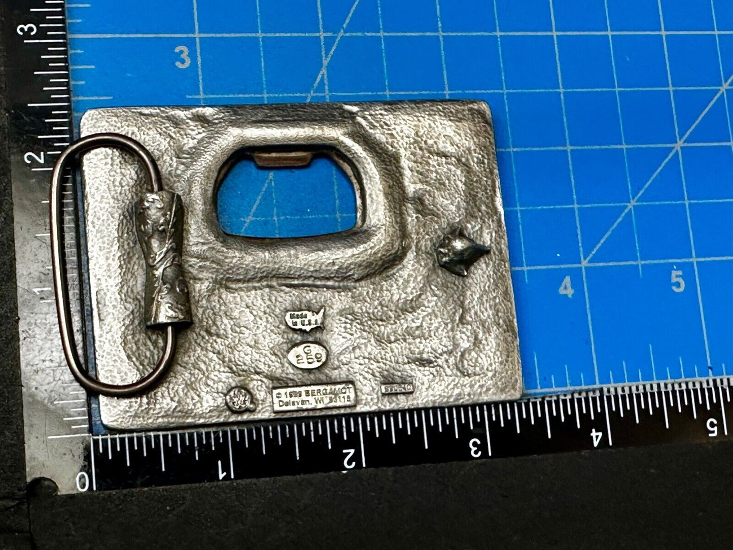 Vintage 1999 Bergamot "Got Beer?" Bottle Opener Belt Pewter Buckle Made in USA