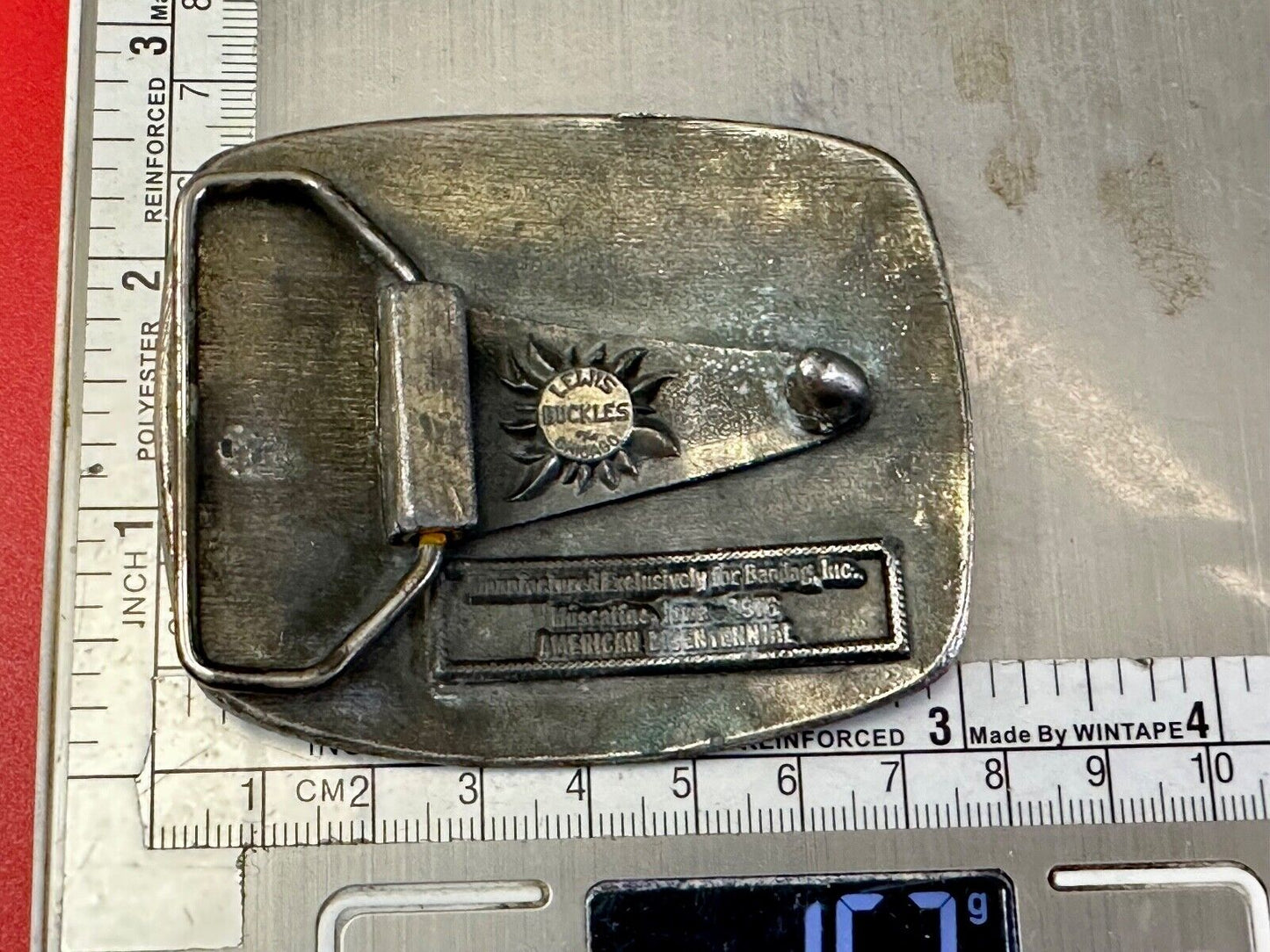 Bandog 200 years on wheels Semi Wagon Bicentennial belt buckle by Lewis Buckles