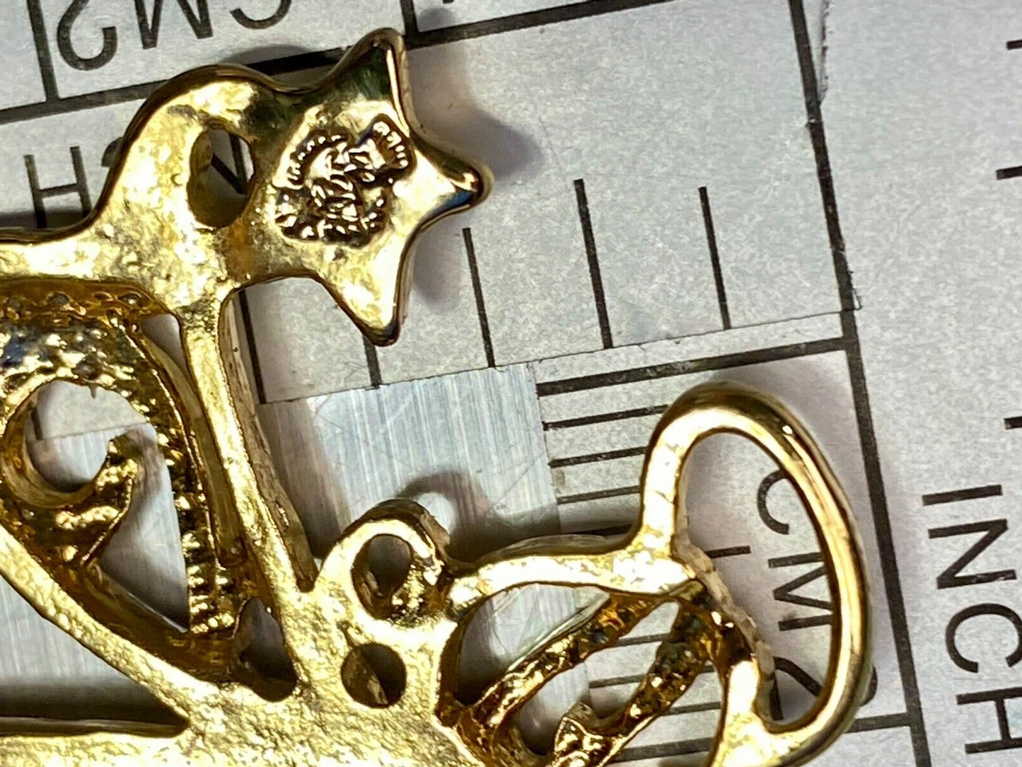 Vintage Angle Unique Cutout Gold Tone Brooch Pin By Premier Designs