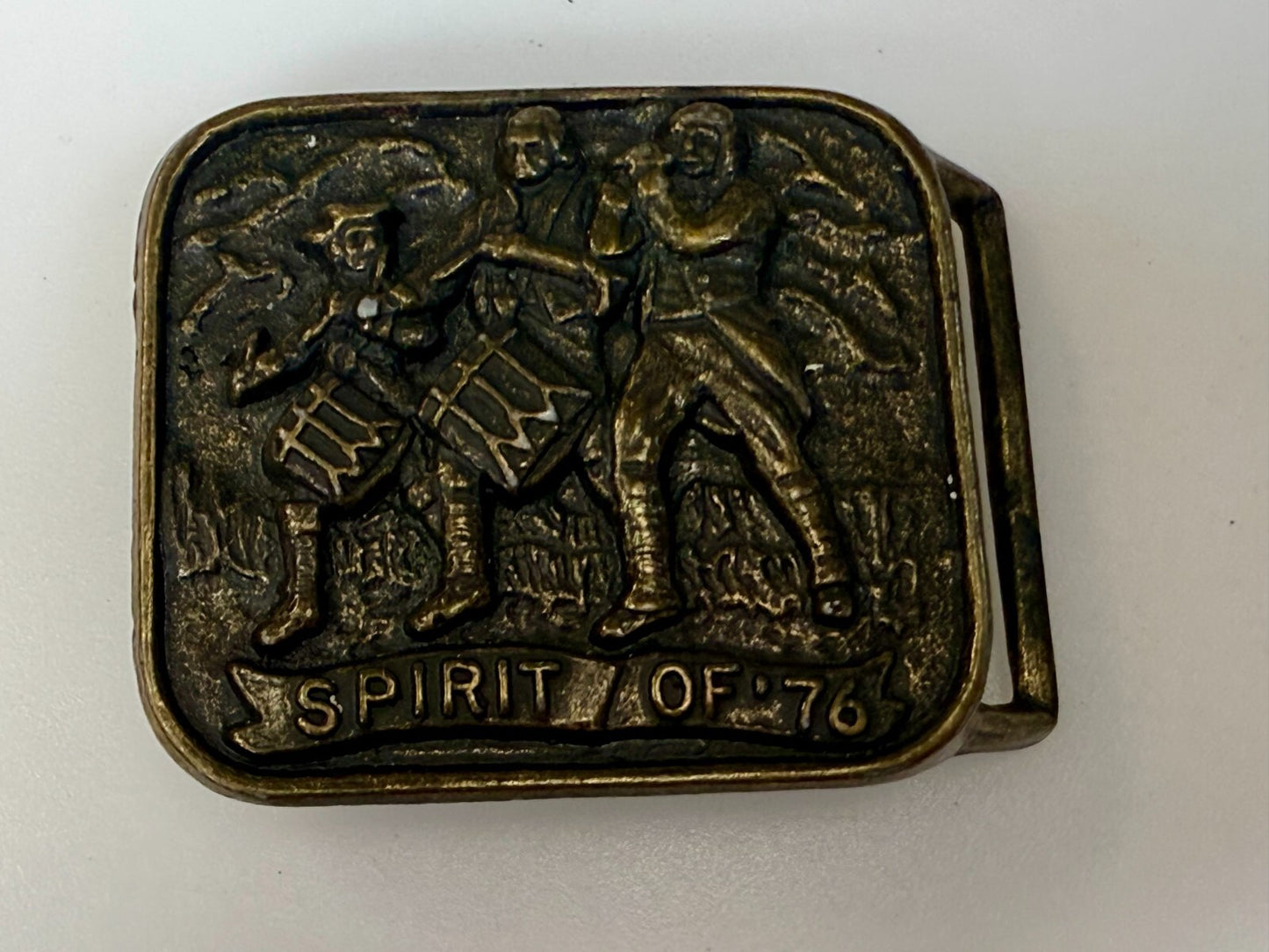 The Spirit of 76 American Bicentennial Patriotic Marching Band Belt Buckle