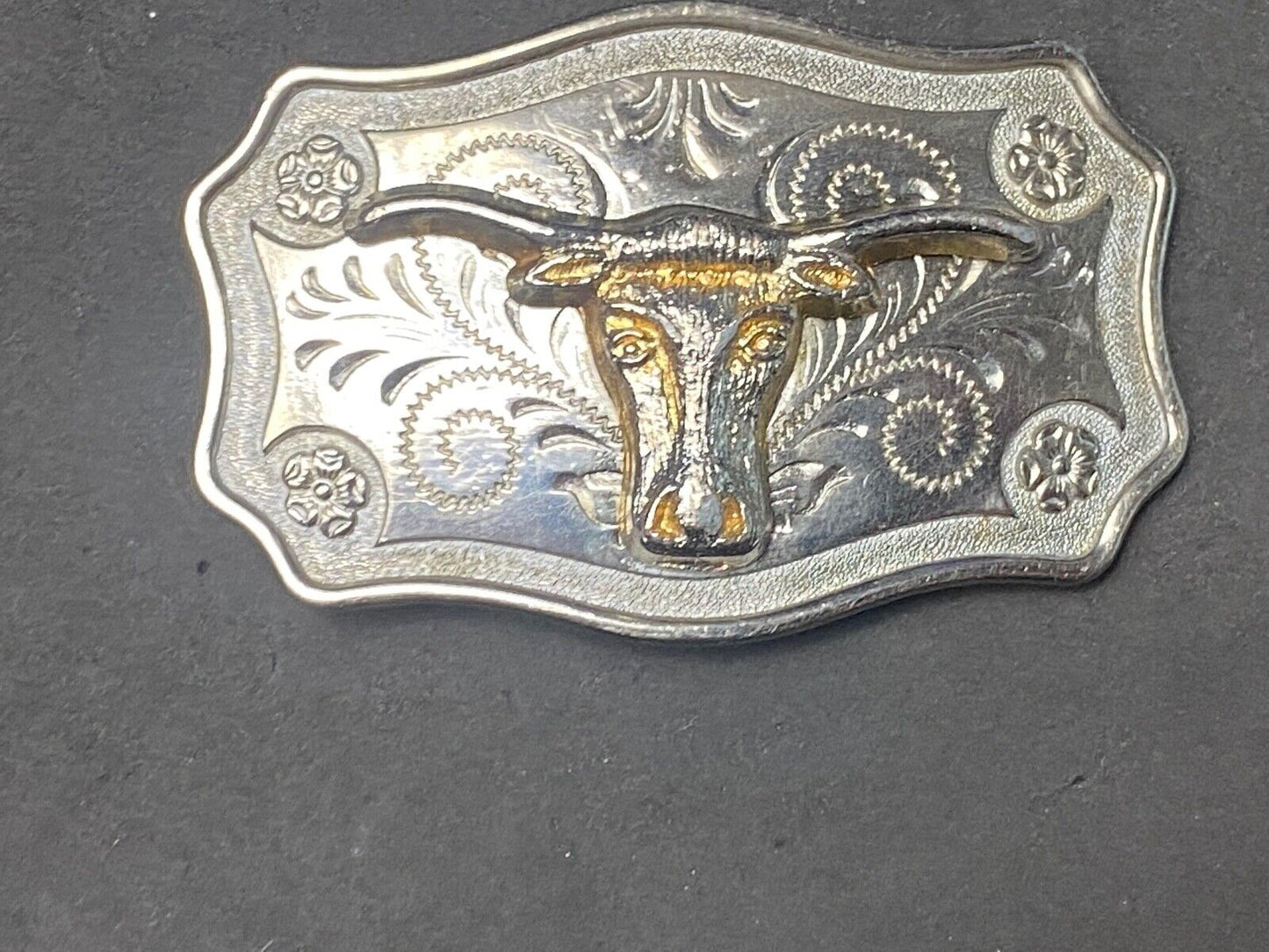 The Texas Longhorn - Western rodeo cattle steer mixed color belt buckle