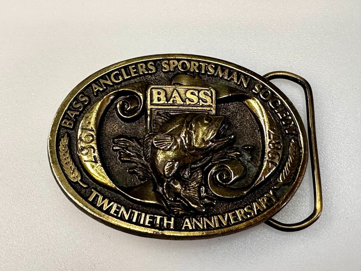 Bass Anglers Sportsman Society 20th Anniversary Fishing Club Belt Buckle