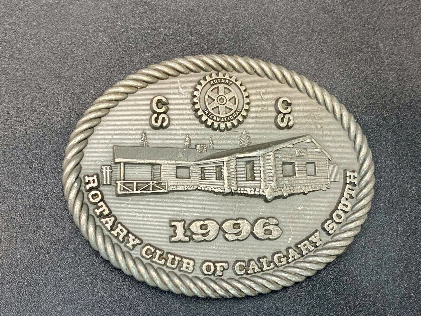 1996 Rotary Club Of Calgary South Vintage 1996 Belt Buckle