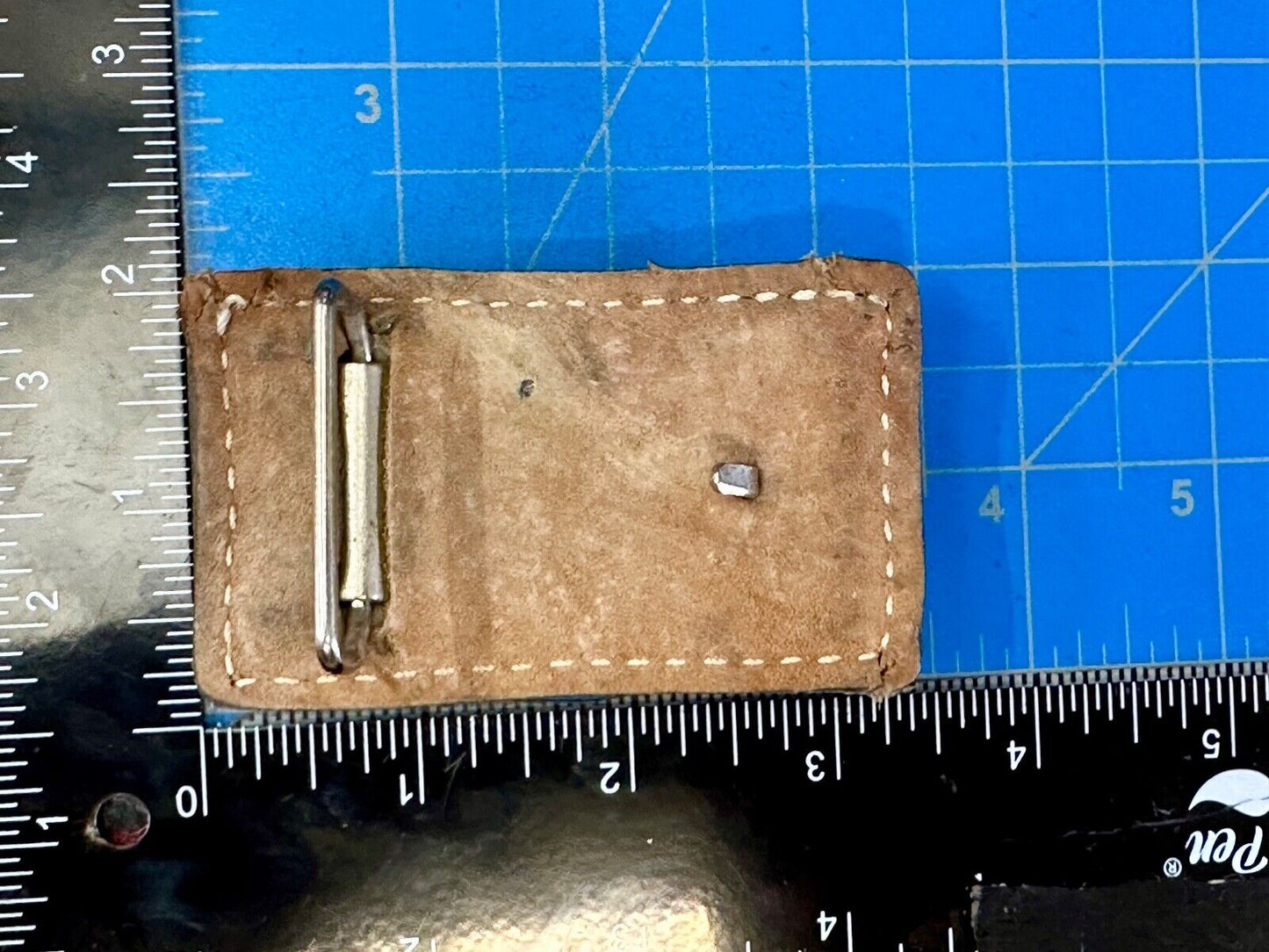 vintage brown leather belt buckle to restore