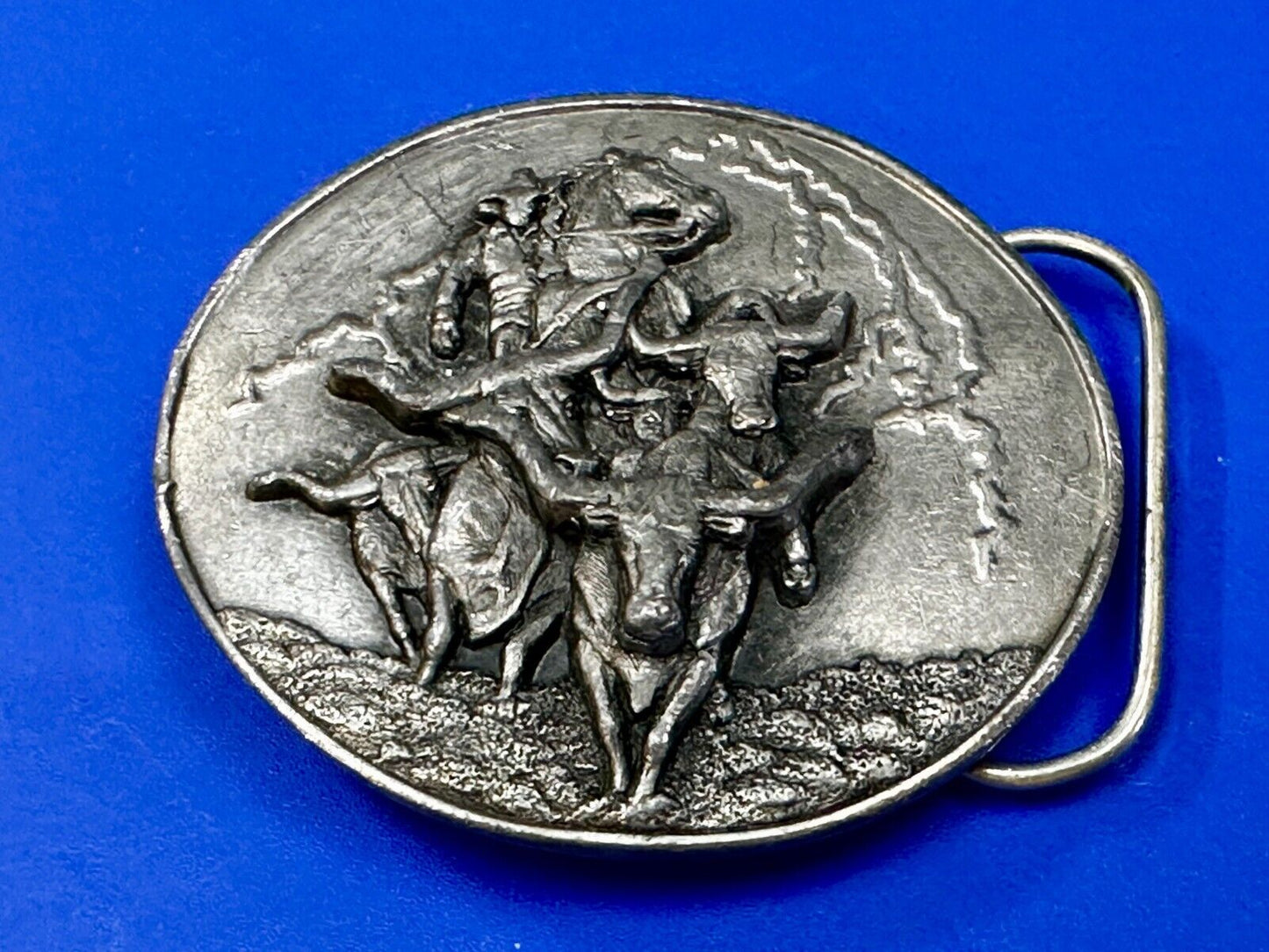 The Cattle Drive Vintage 1991 Belt Buckle by Arroyo Grande Buckle Co.