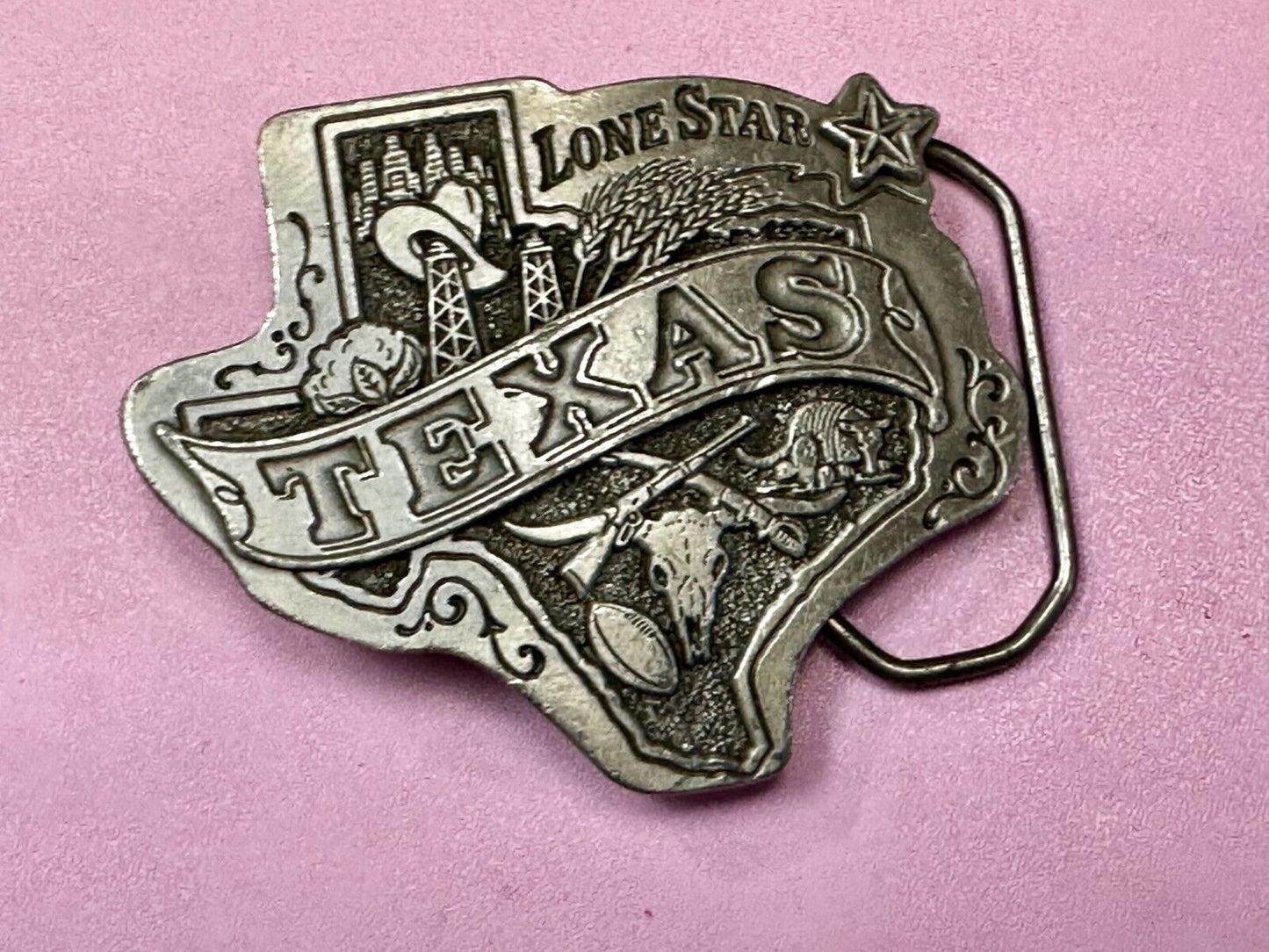 Texas Lone Star State Oil Guns Longhorn by The Great American Belt Buckle Co