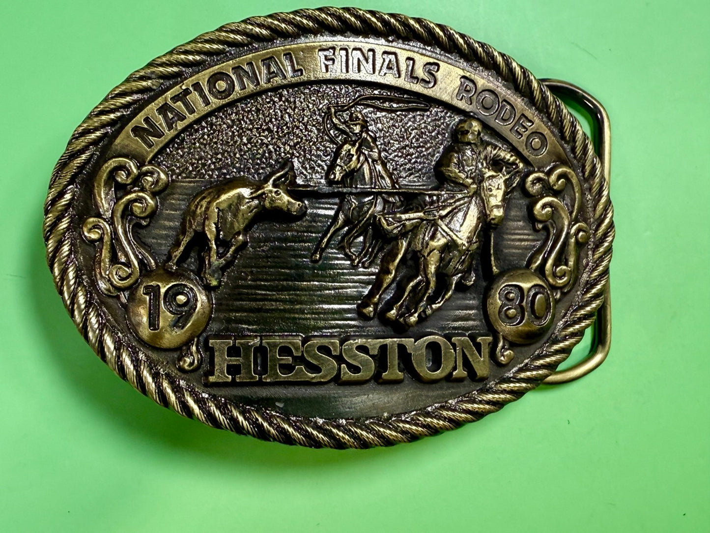 1980 Hesston NFR National Finals Rodeo Cowboys Western 6th Edition Belt Buckle