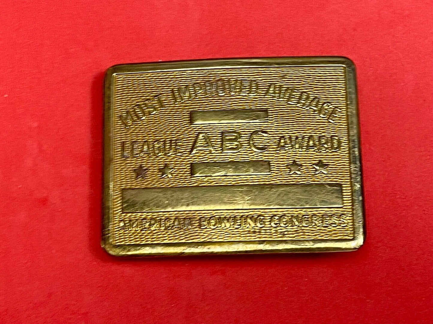 American bowling congress LAEGUE ABC Award most improved Average belt buckle