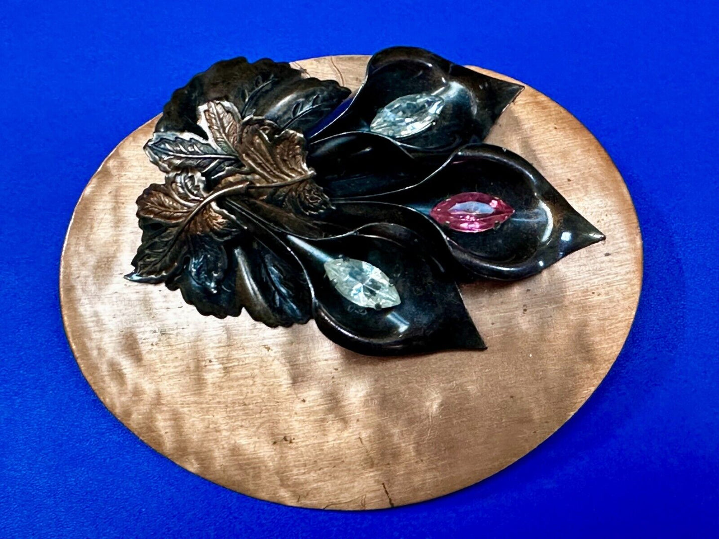 Beautiful Artisan Lilly Flower Sash Multiple Rhinestone Accented Belt Buckle