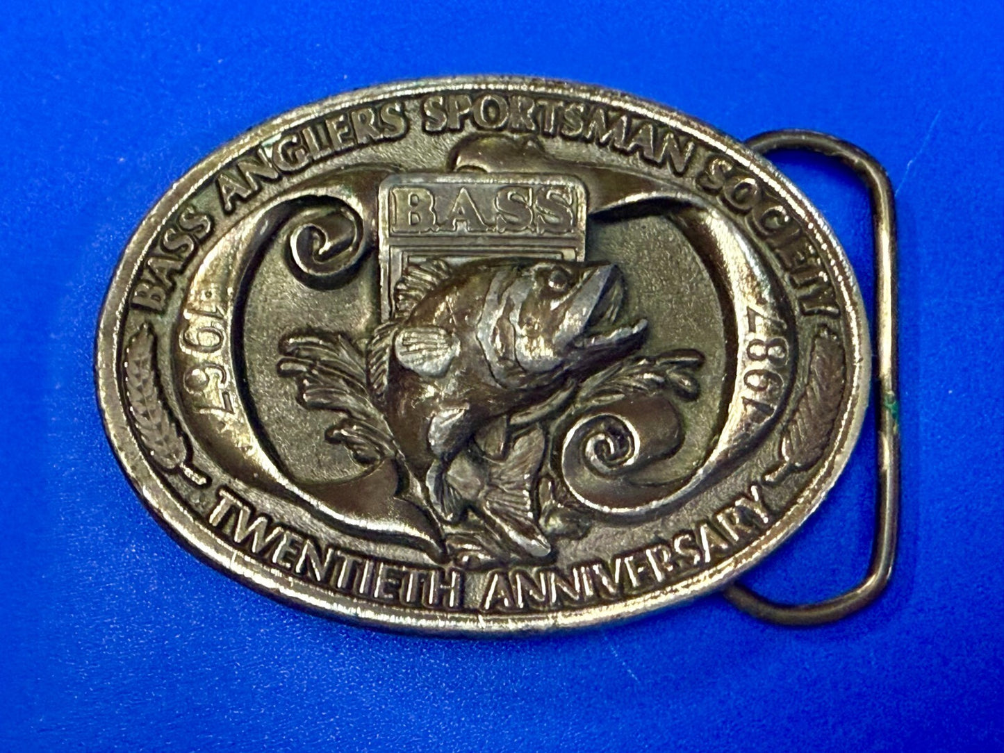 Bass Anglers Sportsman Society 20th Anniversary Limited Edition 1987 Belt Buckle