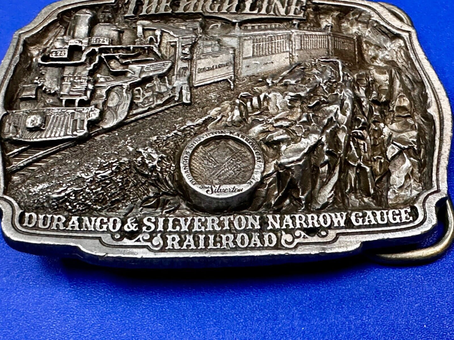 Train Rail Road Durango & Silverton Narrow Gauge C+J Vintage 1980s Belt Buckle