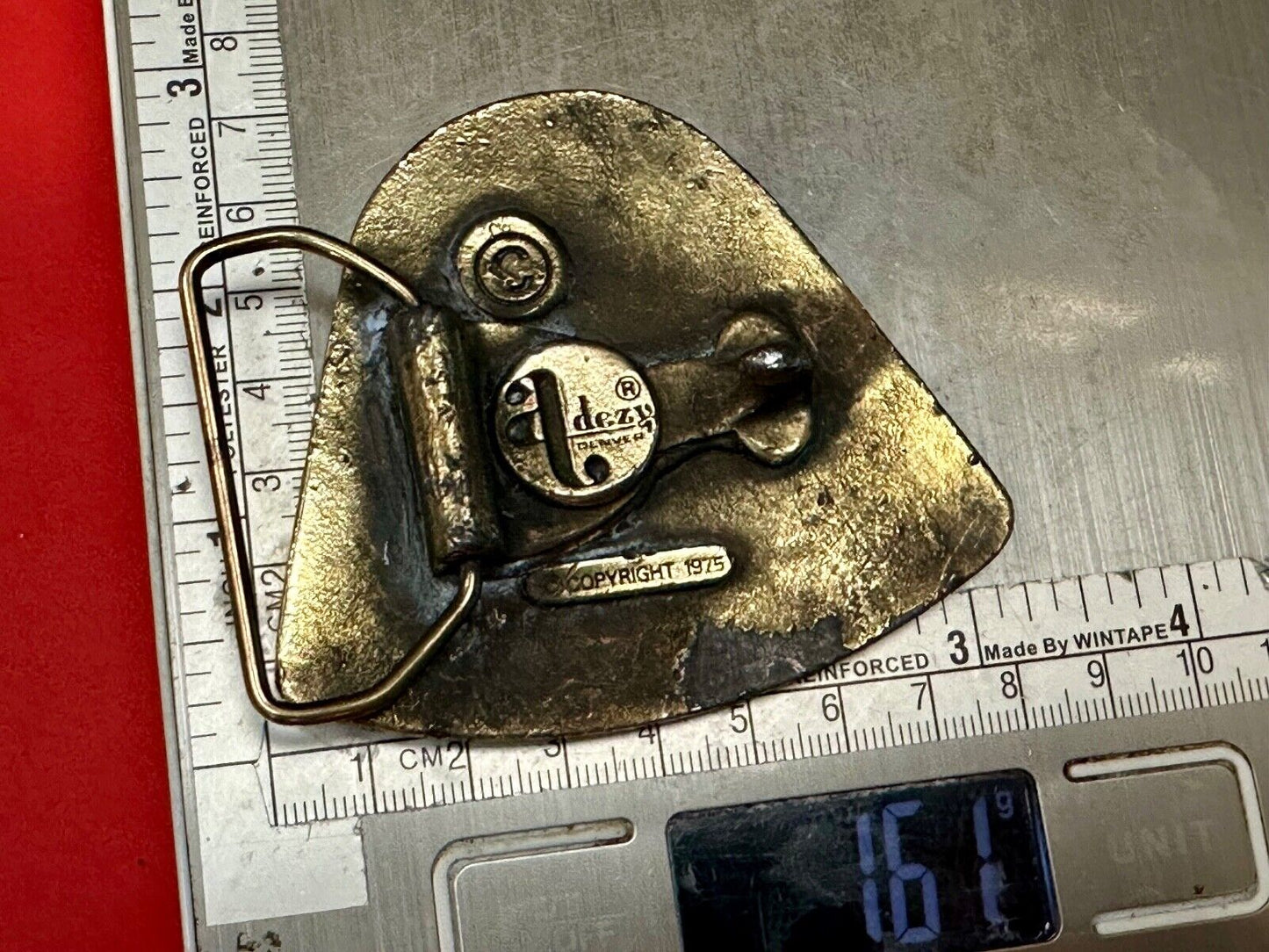 Vintage 1975 Dirt Bike Adzes sporting biking motorcycle belt buckle
